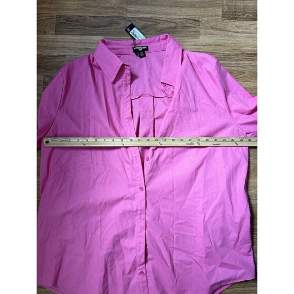 PrettyLittleThing Womens Oversized Linen Look Shirt Size 16 NWT Pink Barbiecore - Picture 6 of 7